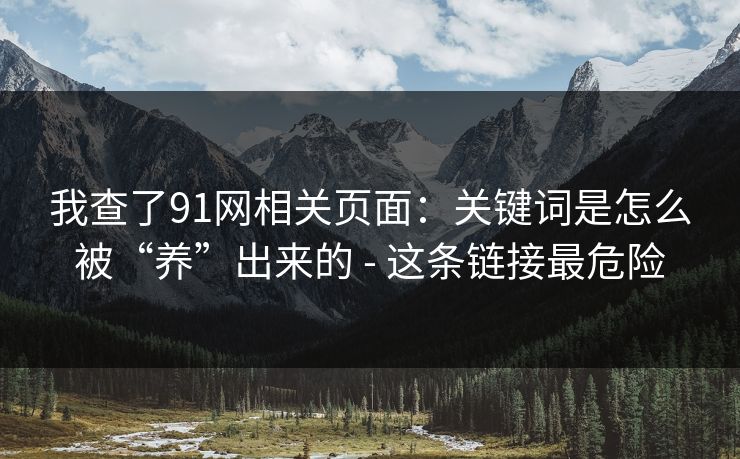我查了91网相关页面：关键词是怎么被“养”出来的 - 这条链接最危险